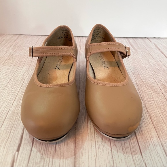 Capezio 3800 Leather Mary Jane Caramel Tap Shoes Women's Sz 4, Child Sz 2 - 2.5 - Picture 4 of 14